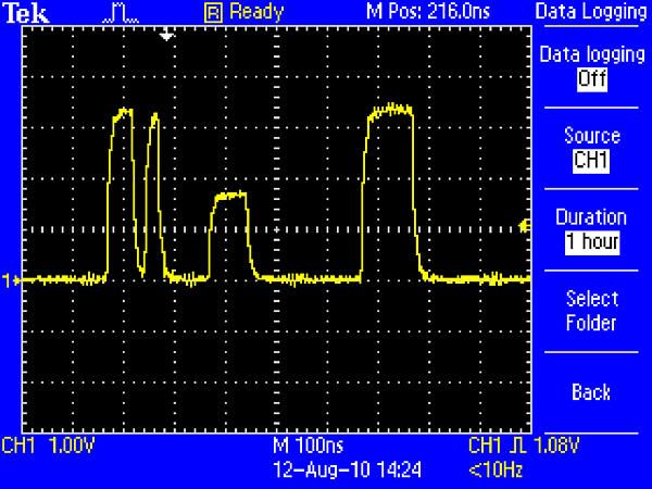 Data Logging enables automatic saving of triggered waveforms.