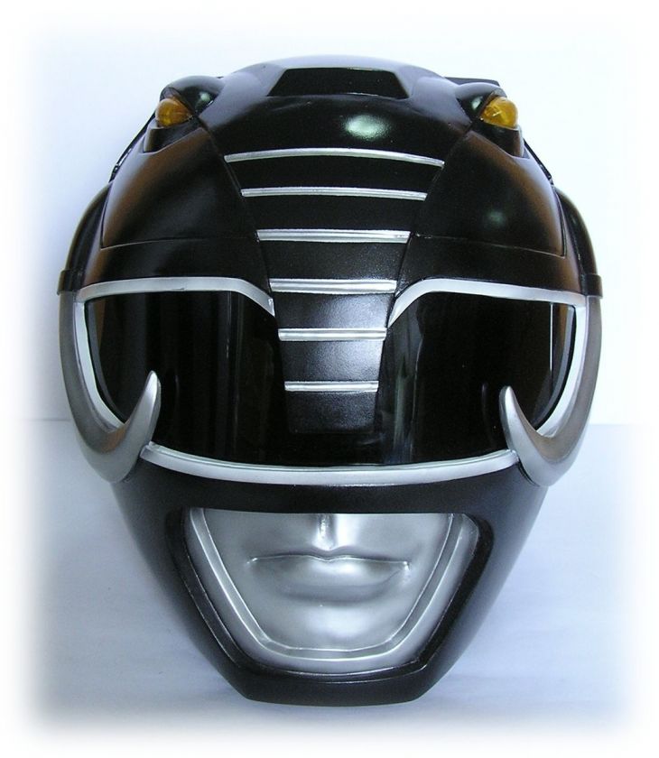 MIGHTY MORPHIN POWER RANGERS BLACK POWER RANGER HELMET COSTUME   SHIPS 