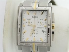 Mens Bulova Stainless Chronograph Date Watch 98H28  