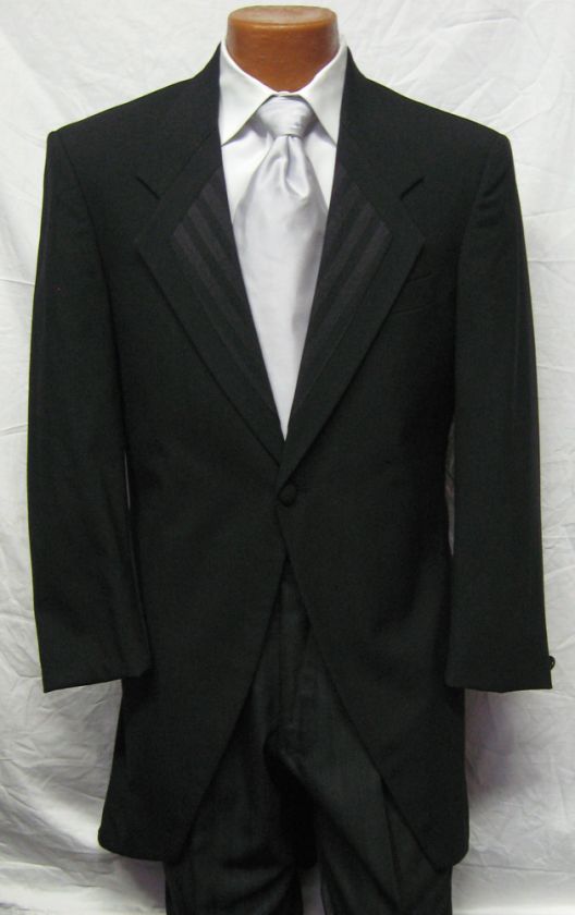 Mens Black After Six Eternity Cutaway Tuxedo Pkg Wedding Dickens 