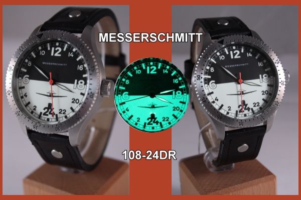 German ARISTO Messerschmitt ME 108 24DR Pilot Watch  24 hours Clock