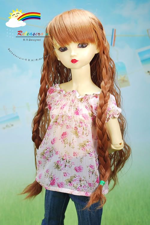 Dollfie SD Auburn Brown 8 9 Heat Resistant Wig #D3200  