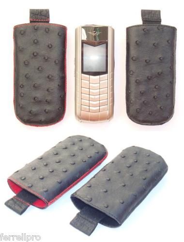 GENUINE OSTRICH CASE ETUI FOR VERTU FERRARI   ASCENT  