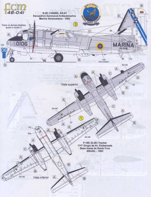 FCM Decals 1/48 GRUMMAN S 2 TRACKER Latin America #1  