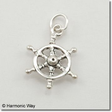 Sterling Silver 3D CAPTAINS SHIP WHEEL Nautical Charm  