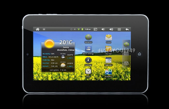 New Android 2.3 MID 7 TouchScreen Wi Fi 1GHz Gsensor Market ePad 