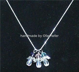   Family birthstone angels necklace gift for Nan/Gran/grandmother  