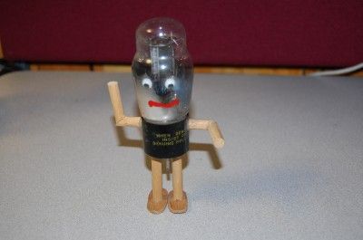 VINTAGE RADIO TUBE ADVERTISING GUY MADE FROM A TUBE  