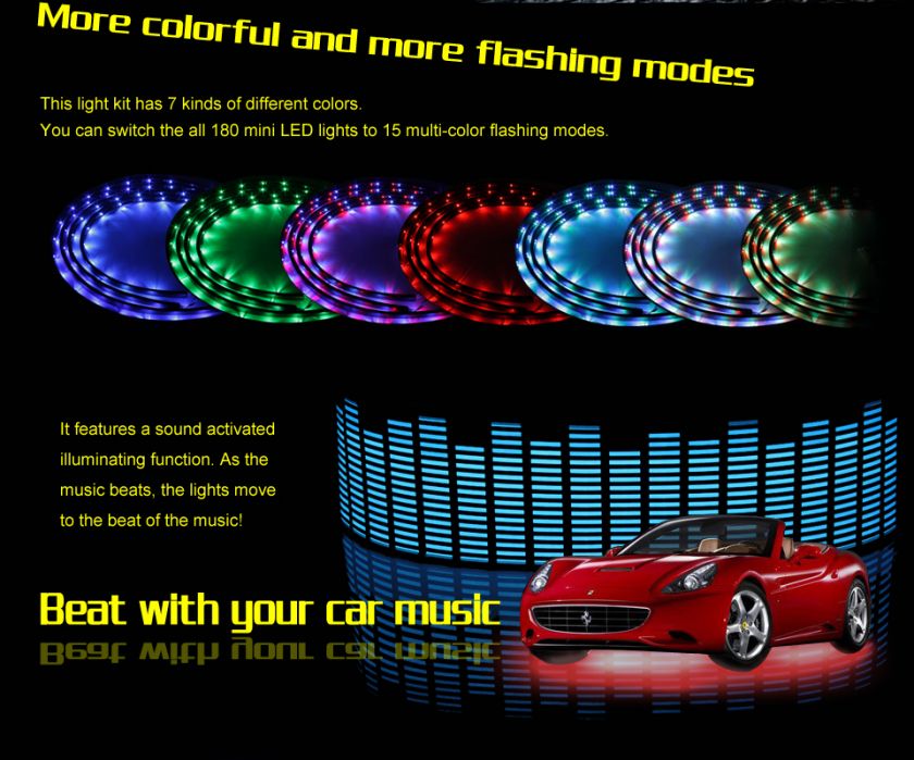 Color LED Under Car Glow Underbody System Neon Lights Kit 36 x 2 