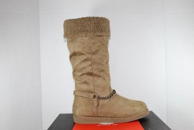 New Authentic G By Guess Calf Boots Horizon Brown Faux Suede 6  