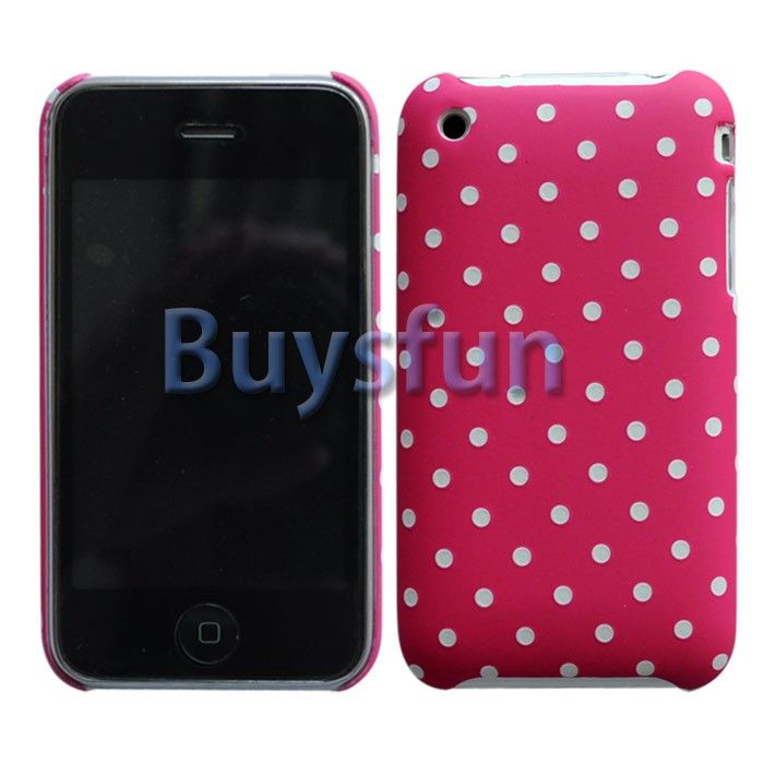 Polka Dot Hard Case Cover For Apple iPhone 3G 3GS & screen protector 
