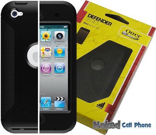 OTTERBOX DEFENDER BLACK CASE SKIN SCREEN SAVER FOR APPLE iPOD TOUCH 4 