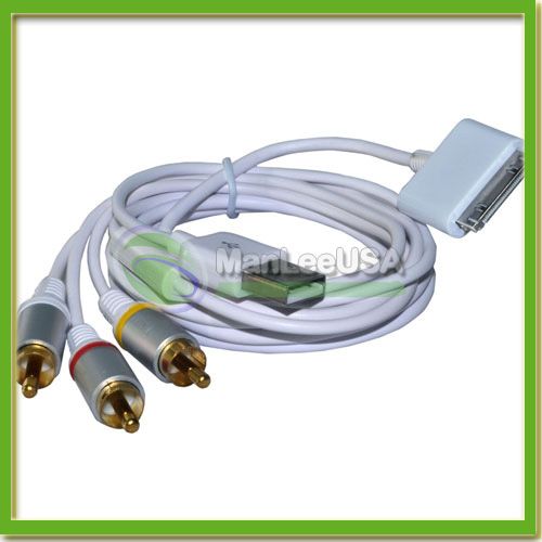 AV TV RCA Video USB Cable Cord For iPhone 3G iPod Touch Nano  