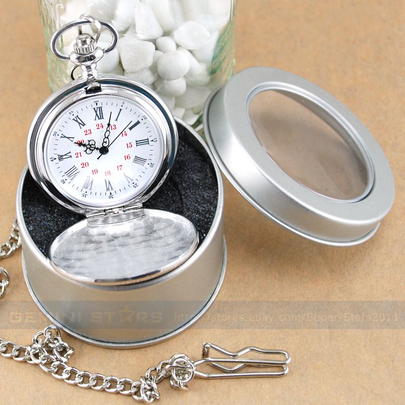 Classic Mirror Timepiece Roman+Arabic Number Pendant Pocket Watch 