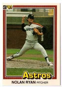   ryan base card 260 set 1981 donruss team houston astros thank you for