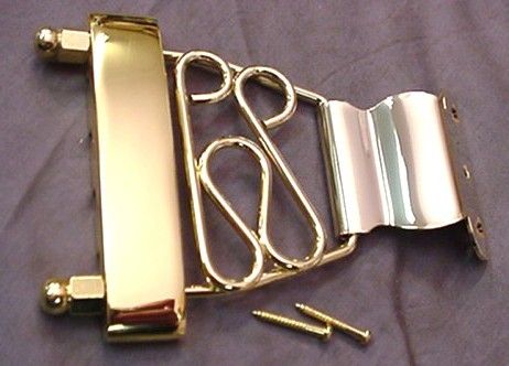 SHORT FANCY GOLD BASS GUITAR TAILPIECE ARCHTOP  