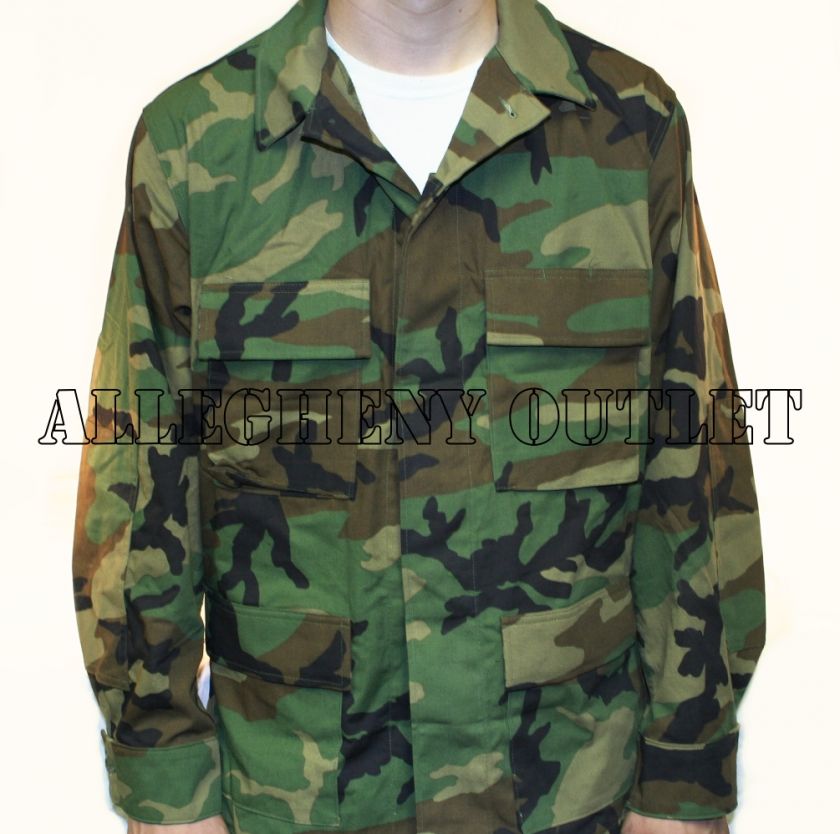 USGI US Army WOODLAND CAMO BDU Shirt SMALL / LONG NEW  