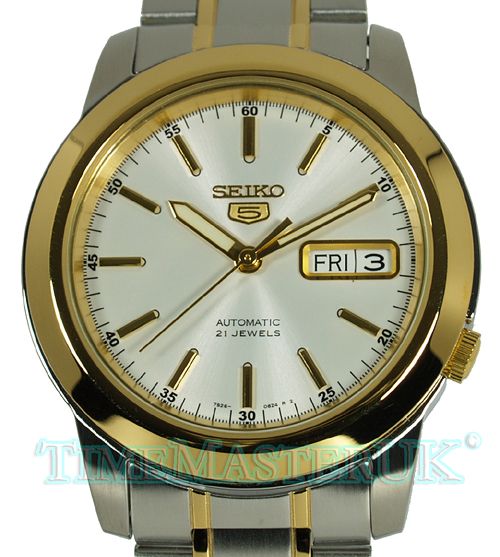 SEIKO 5 MENS AUTO 21 JEWEL WHITE FACE LATEST SNKE54K1  