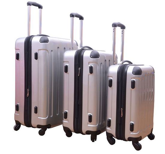   24/20 Luggage Bag Set Suitcase Travel Upright Expandable Silver New