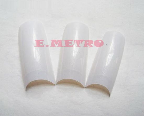 500 White French False Acrylic Nail Art Tips with Box  