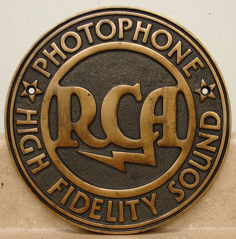 30s vintage RCA Photophone bronze Movie Theatre marquee sign 2A3 amp 