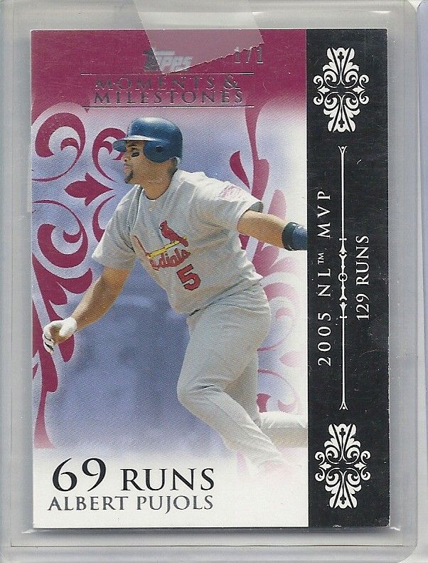 MOMENTS AND MILESTONES 2008 1/1 ALBERT PUJOLS 2001 NL ROY BEST PLAYER 