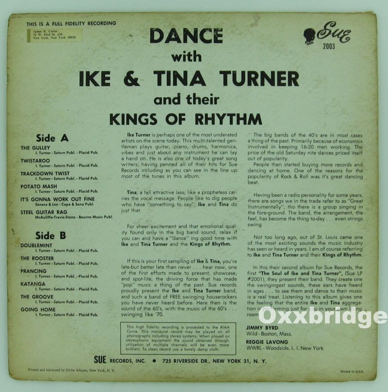 IKE & TINA TURNERS Kings Of Rhythm Dance SUE Original 1st Press 