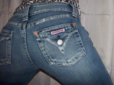 HUDSON JEANS SZ 28X36 THICK STITCHED BACK FLAP POCKETS LOW BOOT HOT 