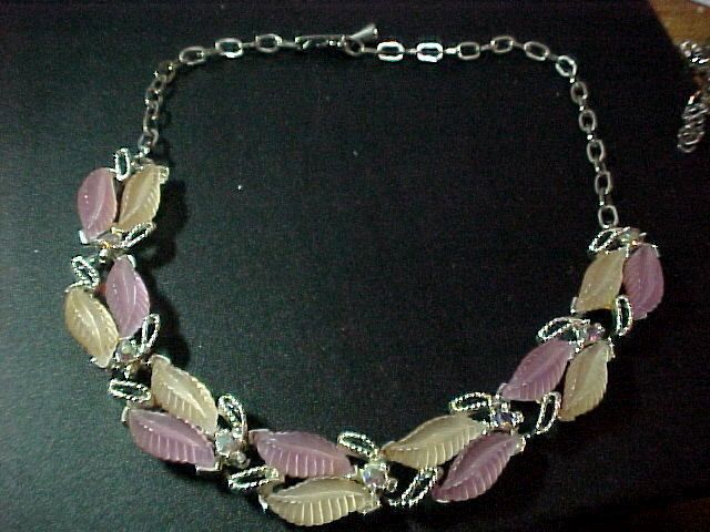   Frosted Thermoset Choker Necklace Silvertone AB Rhinestone Accents