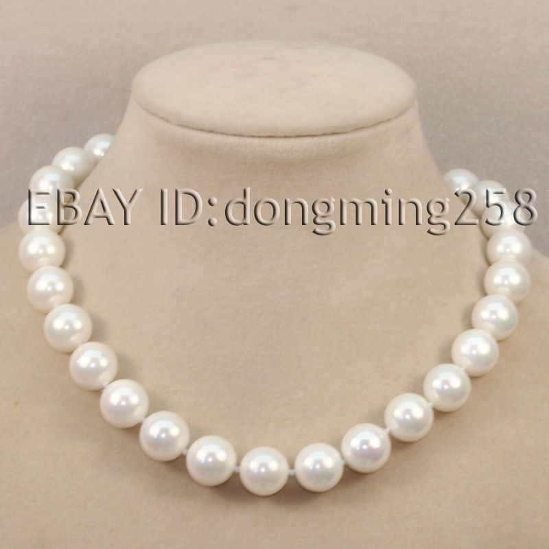 BEST BUY 14MM SHELL WHITE BLACK YELLOW PEARL NECKLACE 18,19, 20, 21 