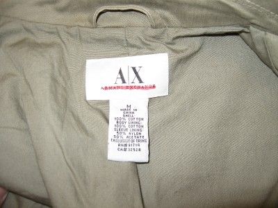 ARMANI EXCHANGE AX COTTON lined BLAZER M green khaki color  