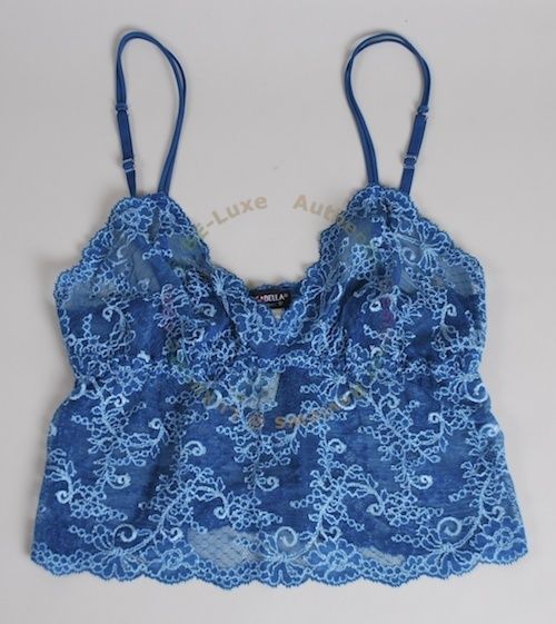 New COSABELLA Teal Blue Green Lace Spaghetti Strap Bralette Bra Cami 