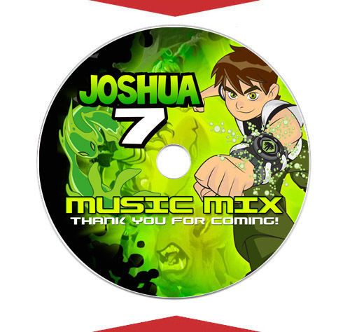 BEN 10 Birthday Party CD DVD LABELS  