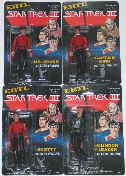   III The Wrath of Khan Movie 1984 ERTL 4 Action Figure Set of 4, MOC