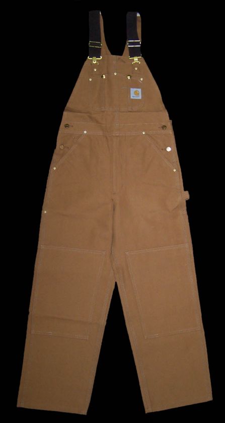 Carhartt Duck Bib Overall Unlined R01 Brown NWT  