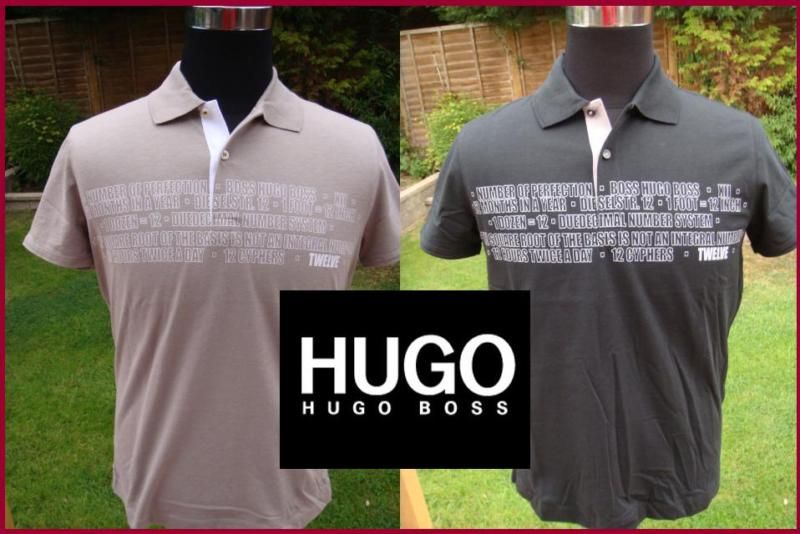 NEW HUGO BOSS MENS DESIGNER GOLF BLACK BEIGE CLUB POLO SUIT JEANS BAG 