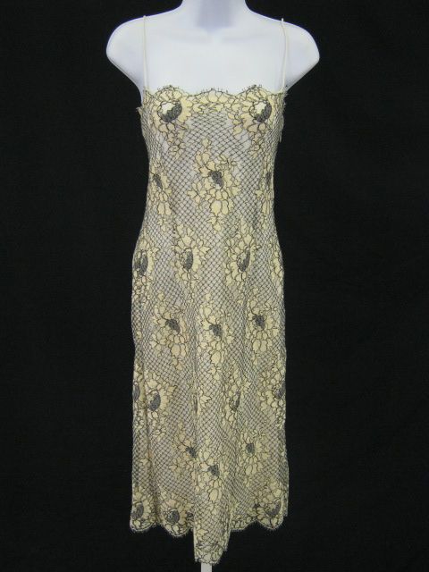 RALPH LAUREN BLACK LBL Beige Lace Sleeveless Dress Sz 6  