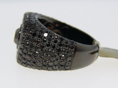 MENS BLACK DIAMONDS SOLITAIRE PINKY RING 7.67 CT  