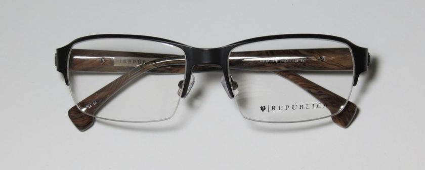 NEW REPUBLICA MELBOURNE 56 17 138 BLACK HALF RIM RX MENS EYEGLASS 