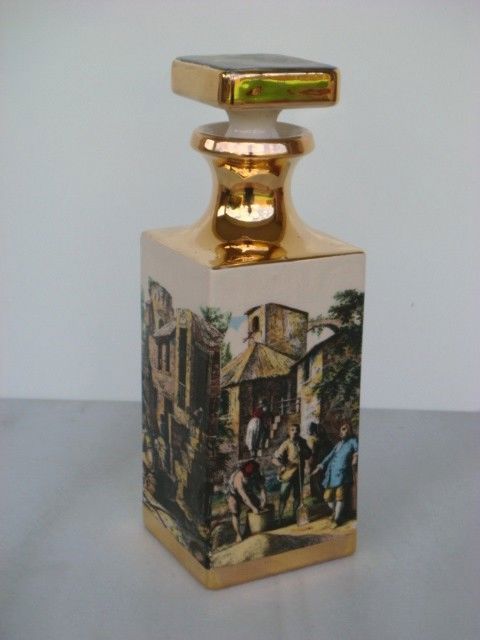 Antique Gold Gilded Casa Vinicola Boccaccio Decanter  