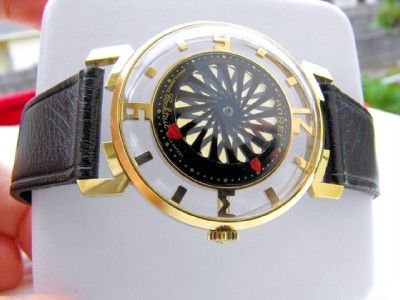 1955 SYNCHRON ERNEST BOREL COCKTAIL KALEIDOSCOPIC DIAL MANS WRIST 