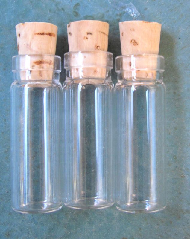 Glass Vial Bottle Jar Cork spice perfume 45mm 3.7ml NEW  