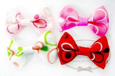 26 GROSGRAIN RETRO PATTERN BOW SEW ON APPLIQUE B0515  