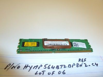 Lot of 6 512MB 1RX8 PC2 4200F P/N HYMP564B72BP8N?2 C4  