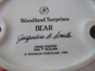 FRANKLIN PORCELAIN 1984 WOODLAND SURPRISES BEAR  