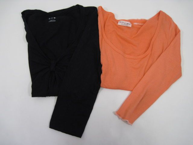 LOT 2 MICHAEL STARS & 3 DOTS Orange Black Shirts Sz. L  