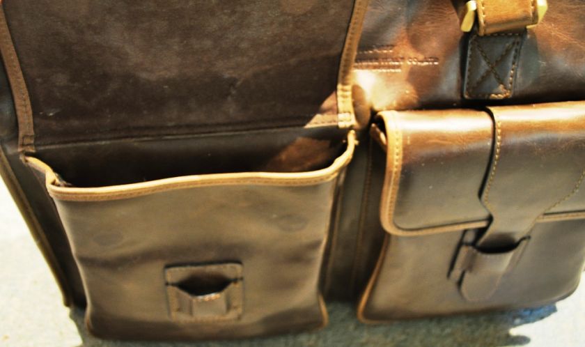 DUWEN ITALIAN BROWN LEATHER BRIEF CASE BAG~~  