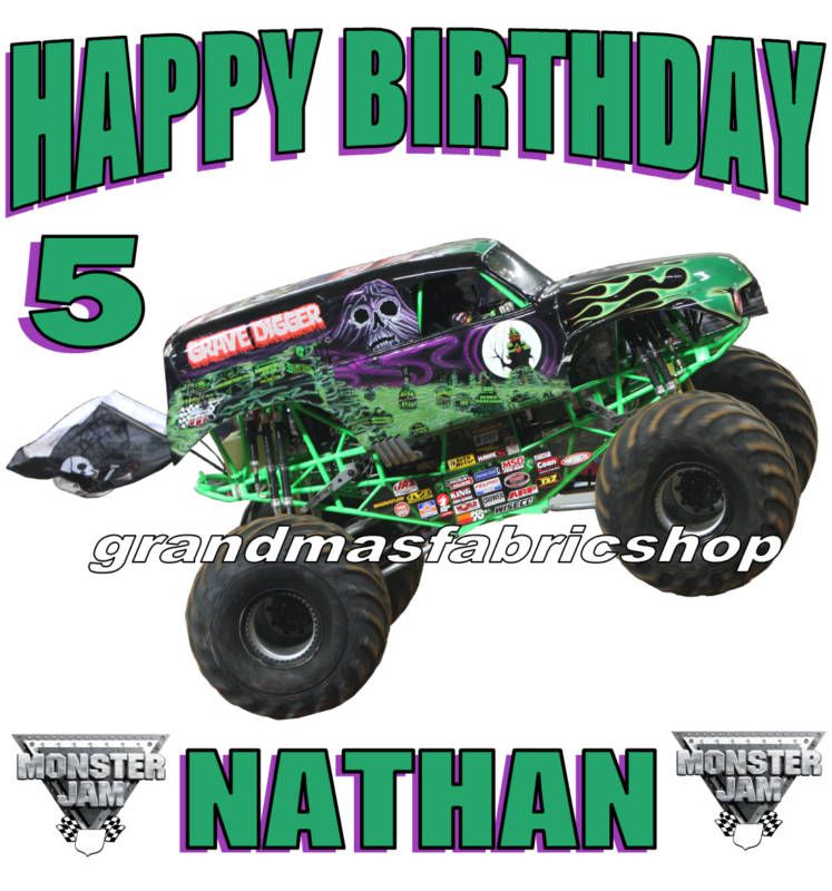 Grave Digger Monster Truck Personalized Birthday Shirt  