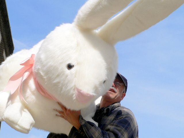 GIANT STUFFED BUNNY LARGE PLUSH RABBIT EASTER 52x52x36  