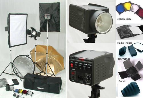 STUDIO FLASH/STROBE WIRELESS SOFTBOX LIGHT KIT 600W/S  